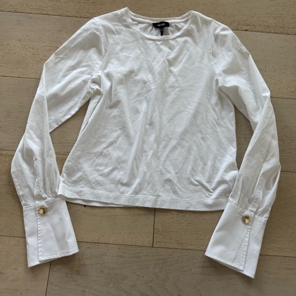 ME + EM Feature Button Crew Neck Layering Shirt 6 - Picture 9 of 14